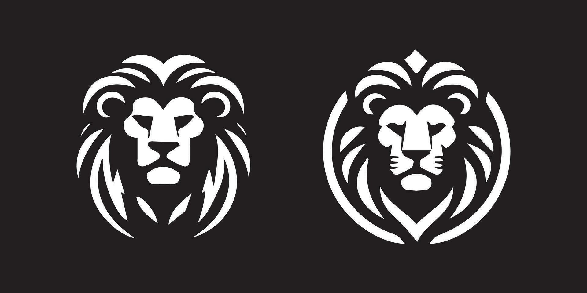 conception d'illustration de modèle de vecteur de logo de tête de lion