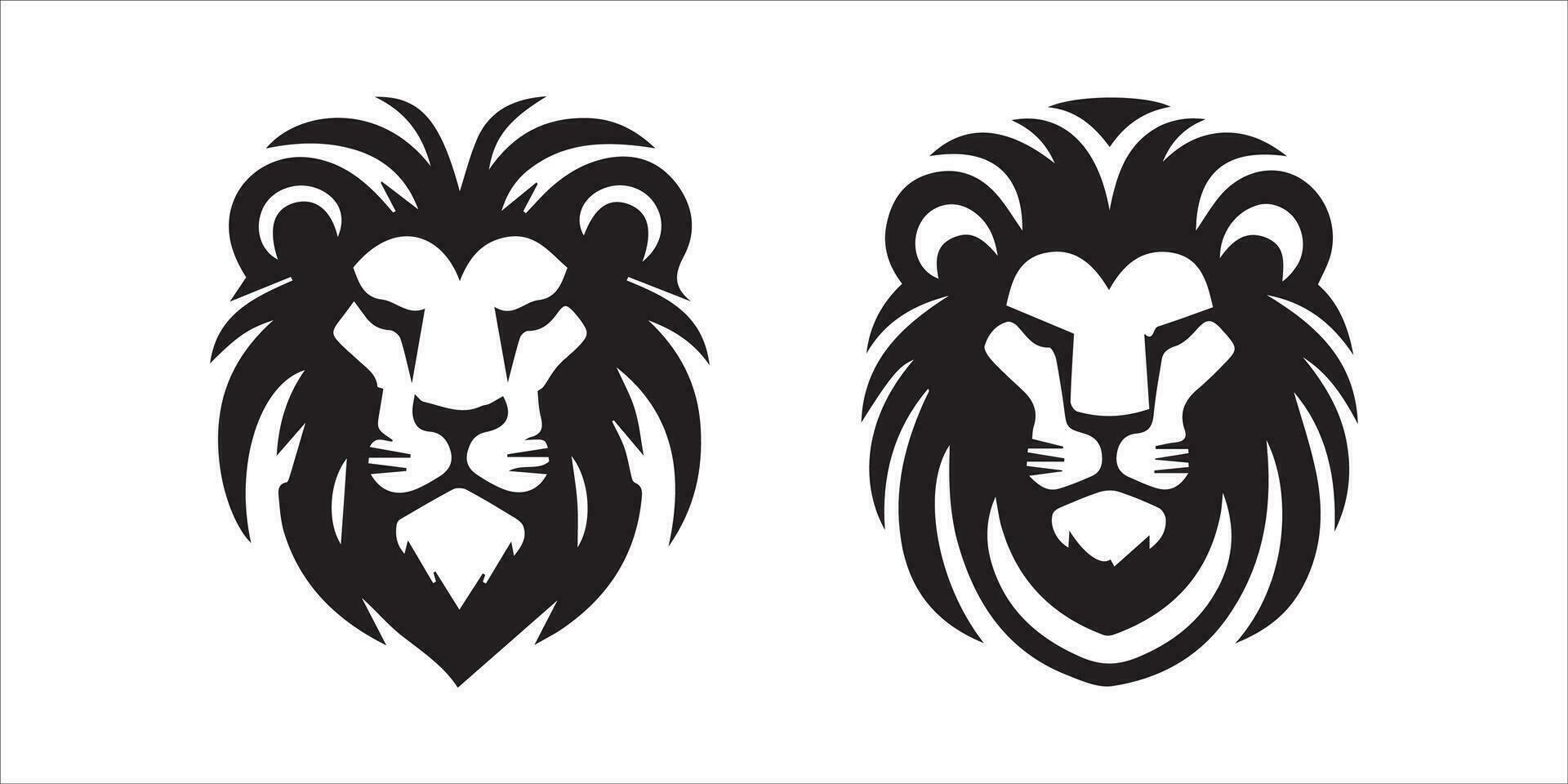 conception d'illustration de modèle de vecteur de logo de tête de lion