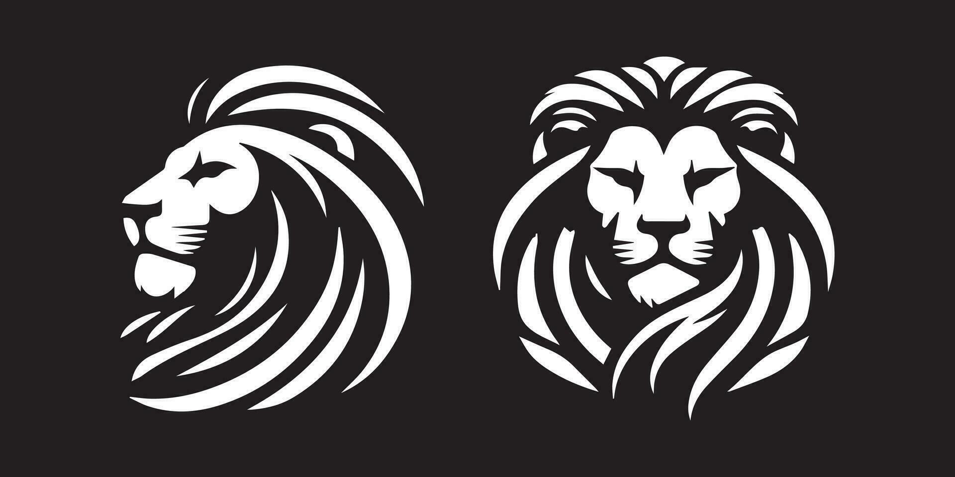 conception d'illustration de modèle de vecteur de logo de tête de lion