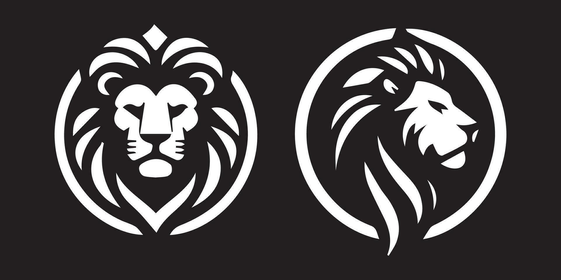 conception d'illustration de modèle de vecteur de logo de tête de lion