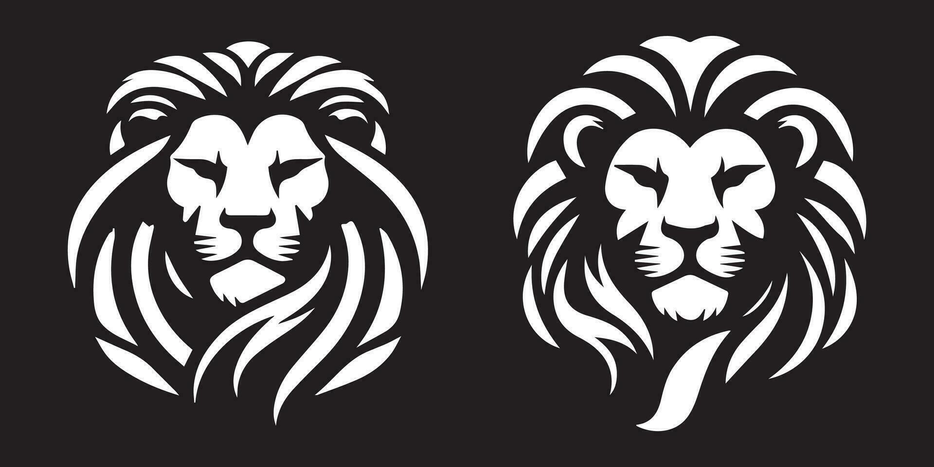 conception d'illustration de modèle de vecteur de logo de tête de lion