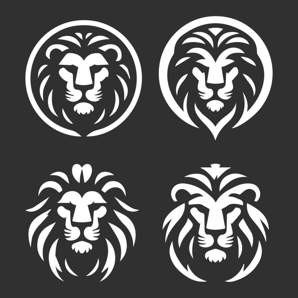 conception d'illustration de modèle de vecteur de logo de tête de lion