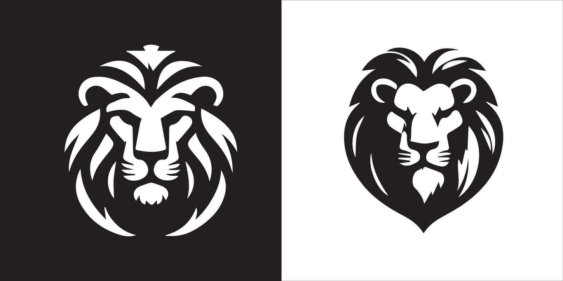 conception d'illustration de modèle de vecteur de logo de tête de lion