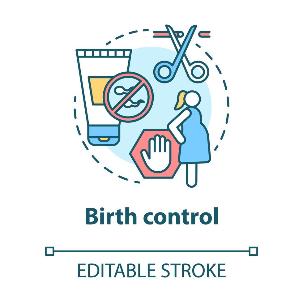icône de concept de contrôle des naissances vecteur