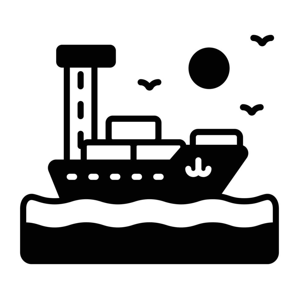 cargaison navire vecteur conception, visuellement parfait icône de cargaison bateau, maritime navire