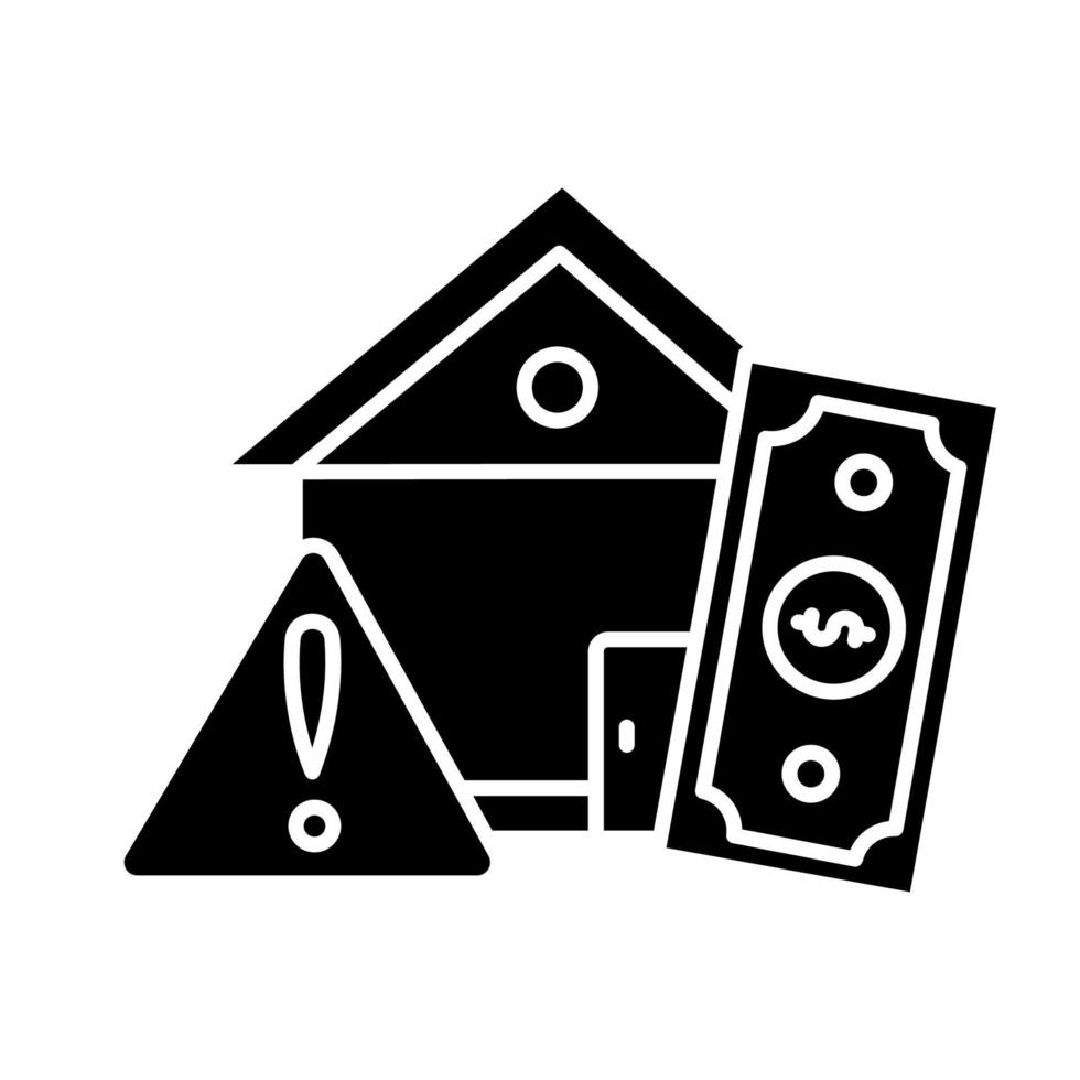 icône de glyphe de risque de prêt immobilier vecteur