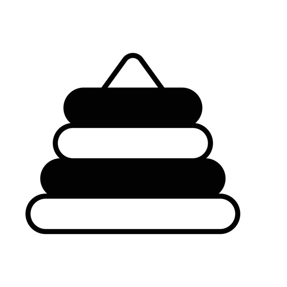 pyramide empilage anneaux jouet icône isolé sur blanc arrière-plan, modifiable vecteur de empilage anneaux
