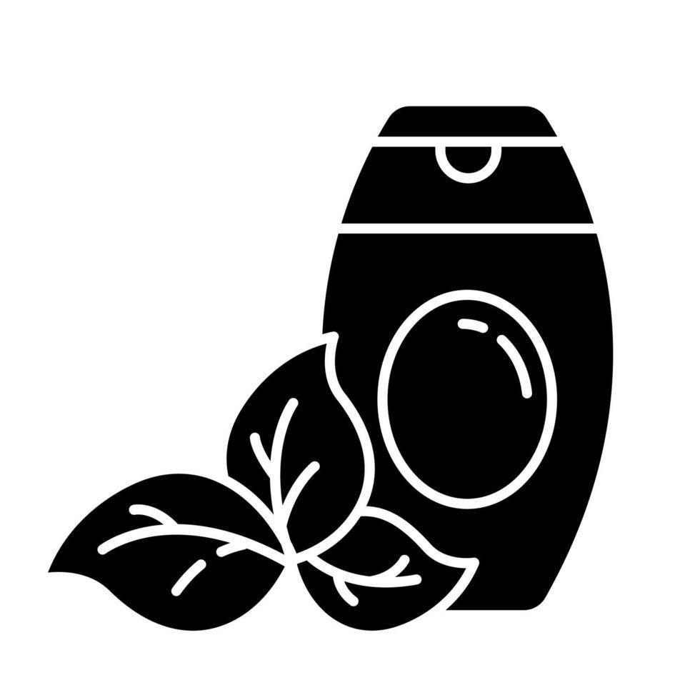 icône de glyphe de bouteille de gel douche vecteur