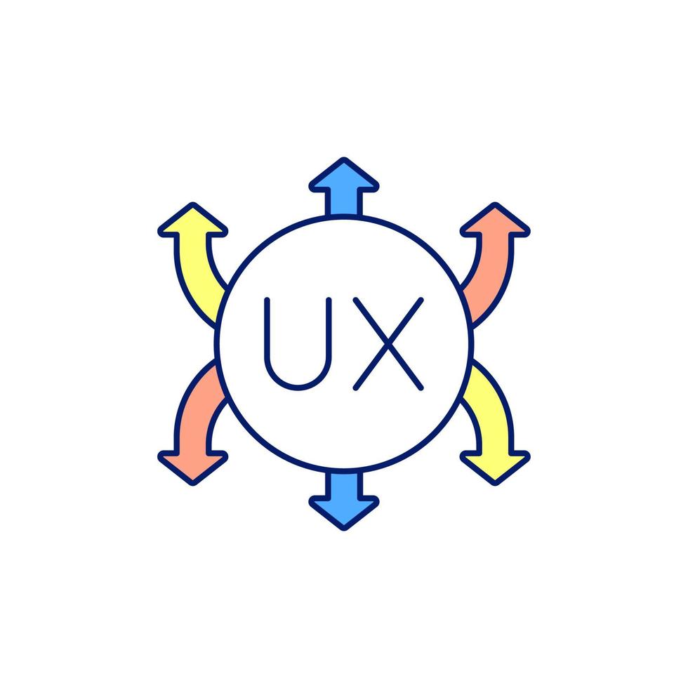 principes de l'expérience utilisateur icône de couleur rvb vecteur