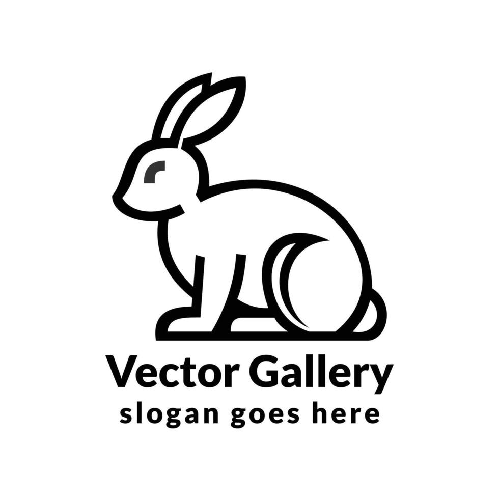 lapin et Facile logo pour une mammifère ferme ou minimaliste animal de compagnie magasin vecteur