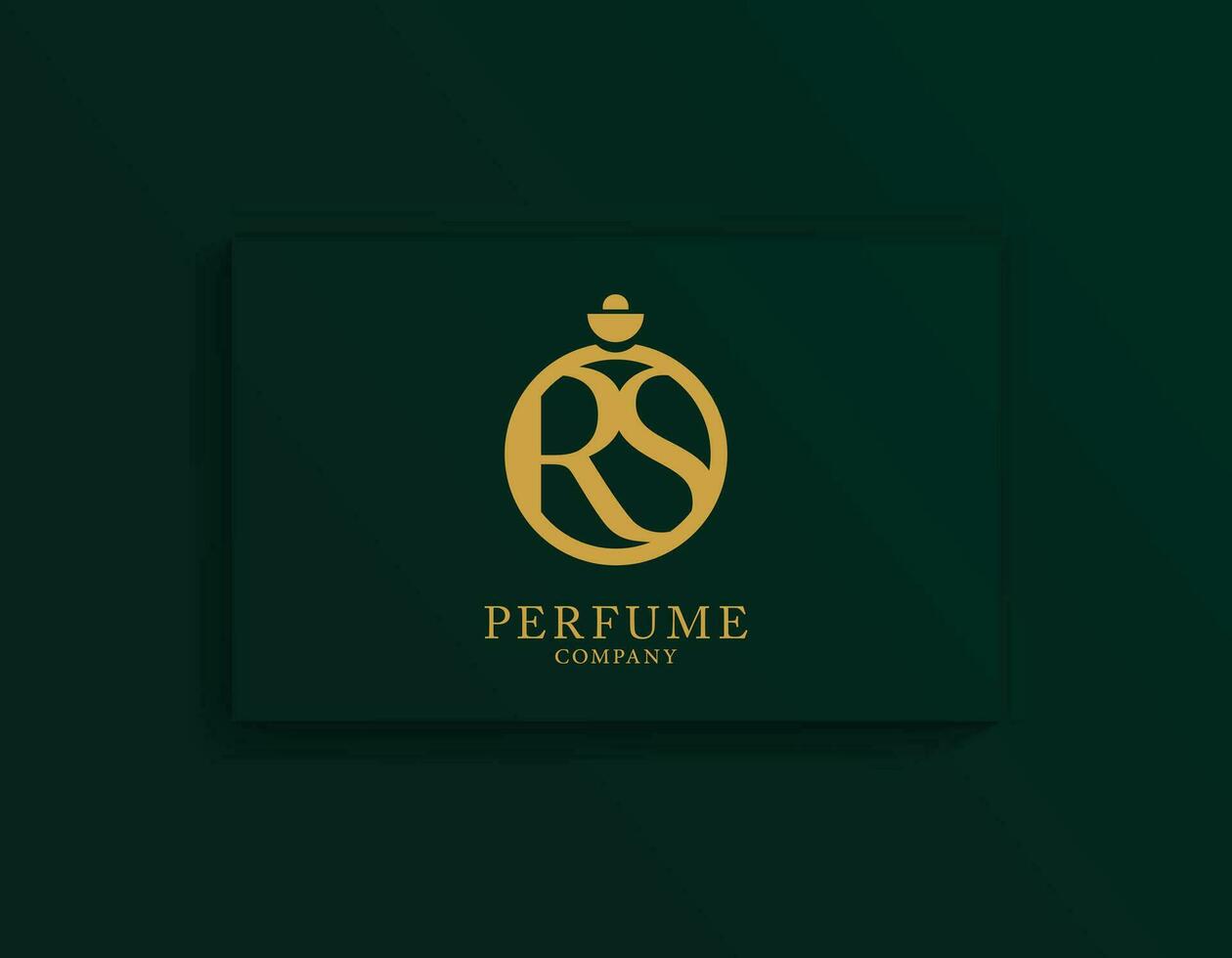 luxe en relief or logo maquette sur luxueux vert Contexte vecteur