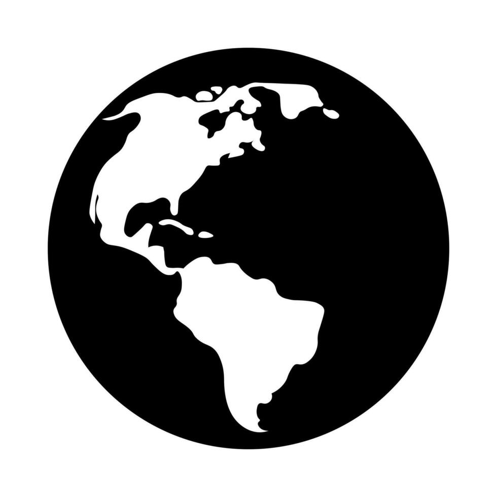 globe noir vecteur icône isolé sur blanc Contexte