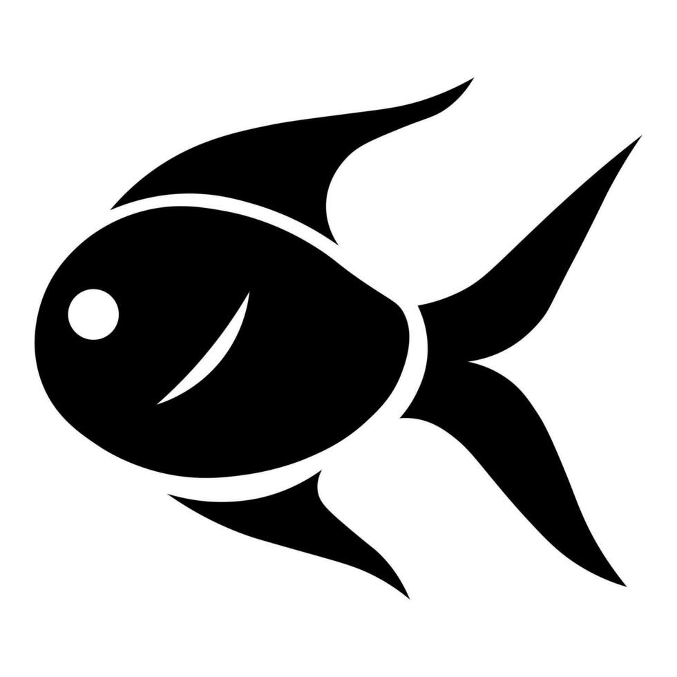 poisson noir vecteur icône isolé sur blanc Contexte