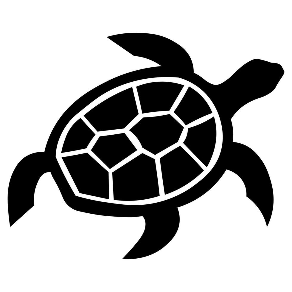 tortue noir icône isolé sur blanc Contexte vecteur