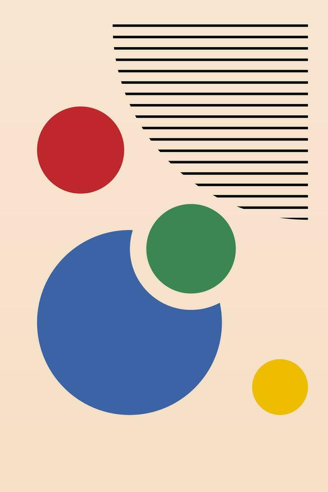 abstrait bauhaus affiche. plat coloful bauhaus art affiche vecteur