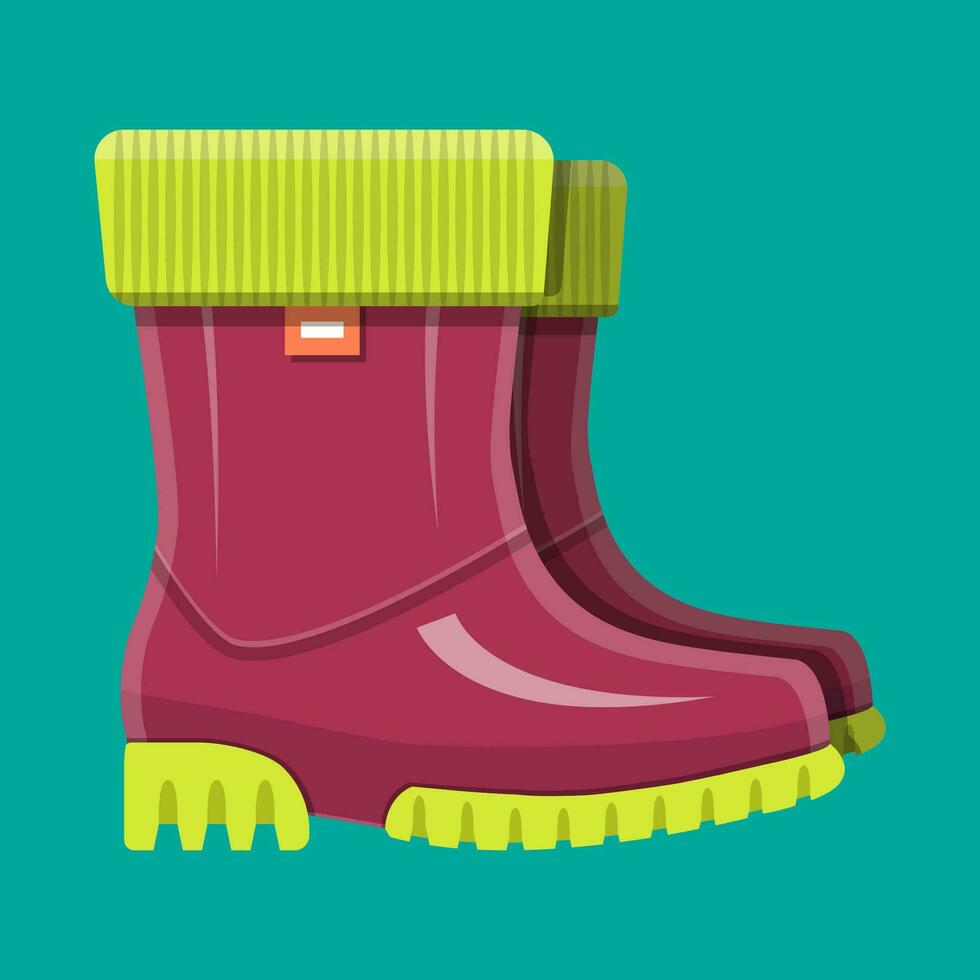 caoutchouc bottes. des chaussures pour pluie. imperméable chaussure. travail et protecteur équipement. vecteur illustration dans plat style