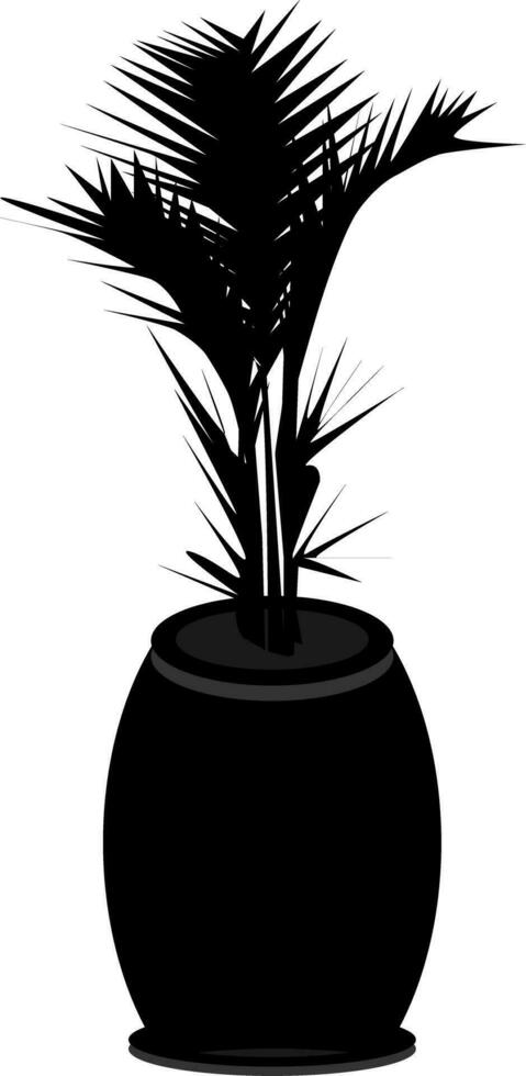 dessiné à la main esquisser de une plante. silhouette dans noir et blanc vecteur