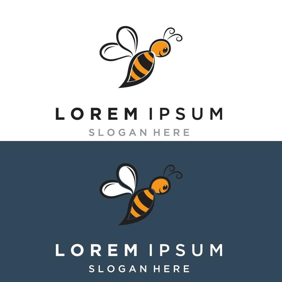 miel d'abeille avec logo moderne en nid d'abeille illustration vectorielle vecteur