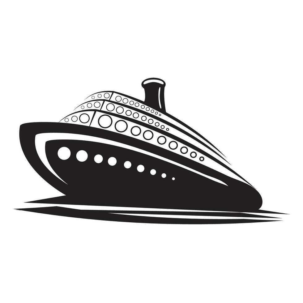 croisière navire noir et blanc prime vecteur illustrateur