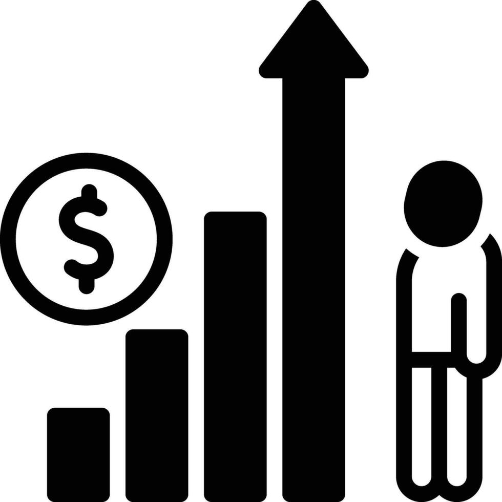 solide icône pour Gain vecteur