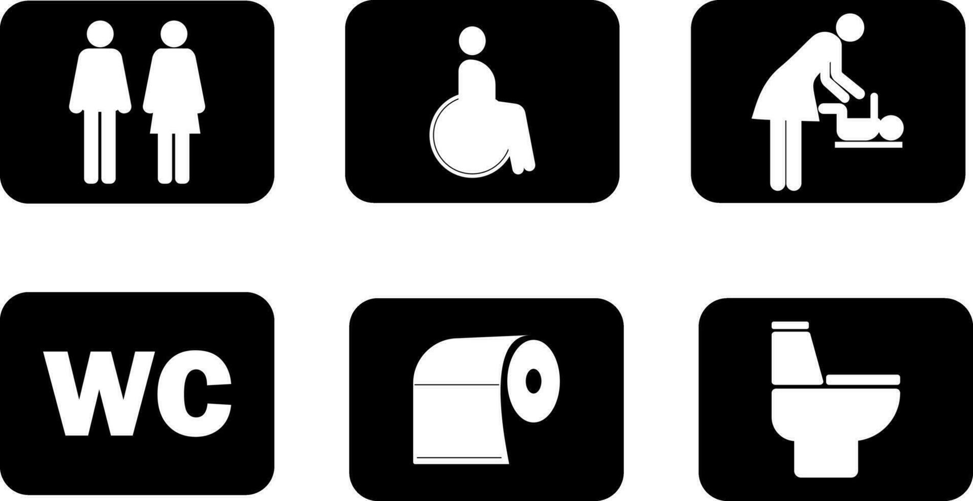 symboles et Icônes pour toilettes. ensemble de Icônes pour Publique lieux. vecteur