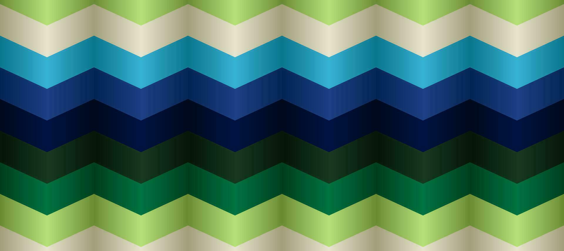 coloré pente géométrique vague chevron vert modèle Contexte vecteur