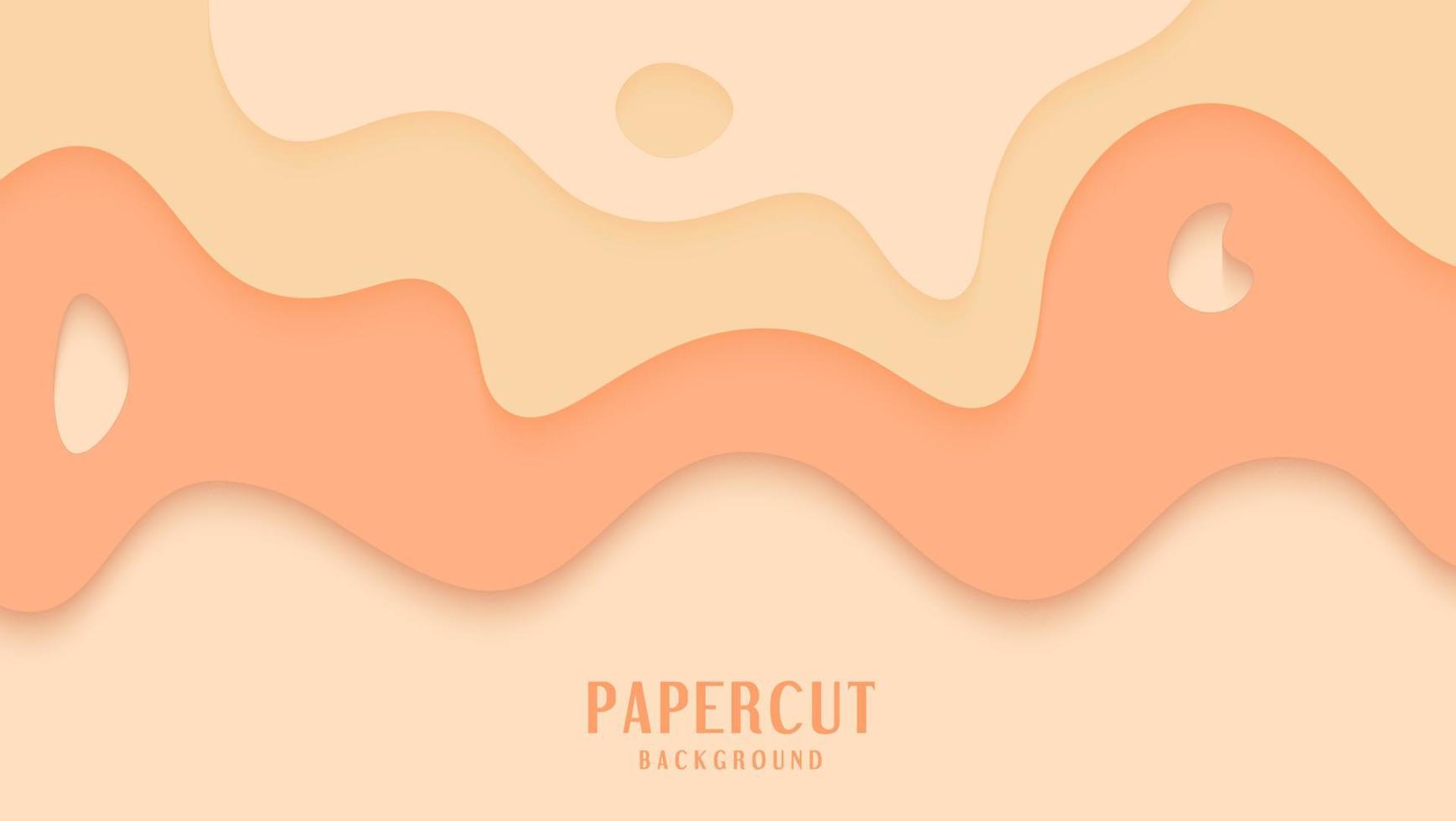 conception de fond de style papercut orange douce vague dynamique abstraite vecteur