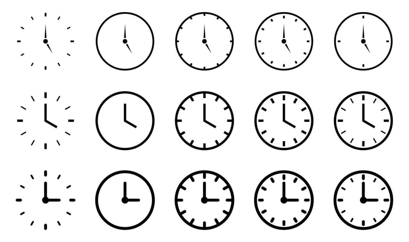 temps symbole l'horloge ensemble icône. vecteur isolé sur blanc Contexte. conception pour application, la toile.