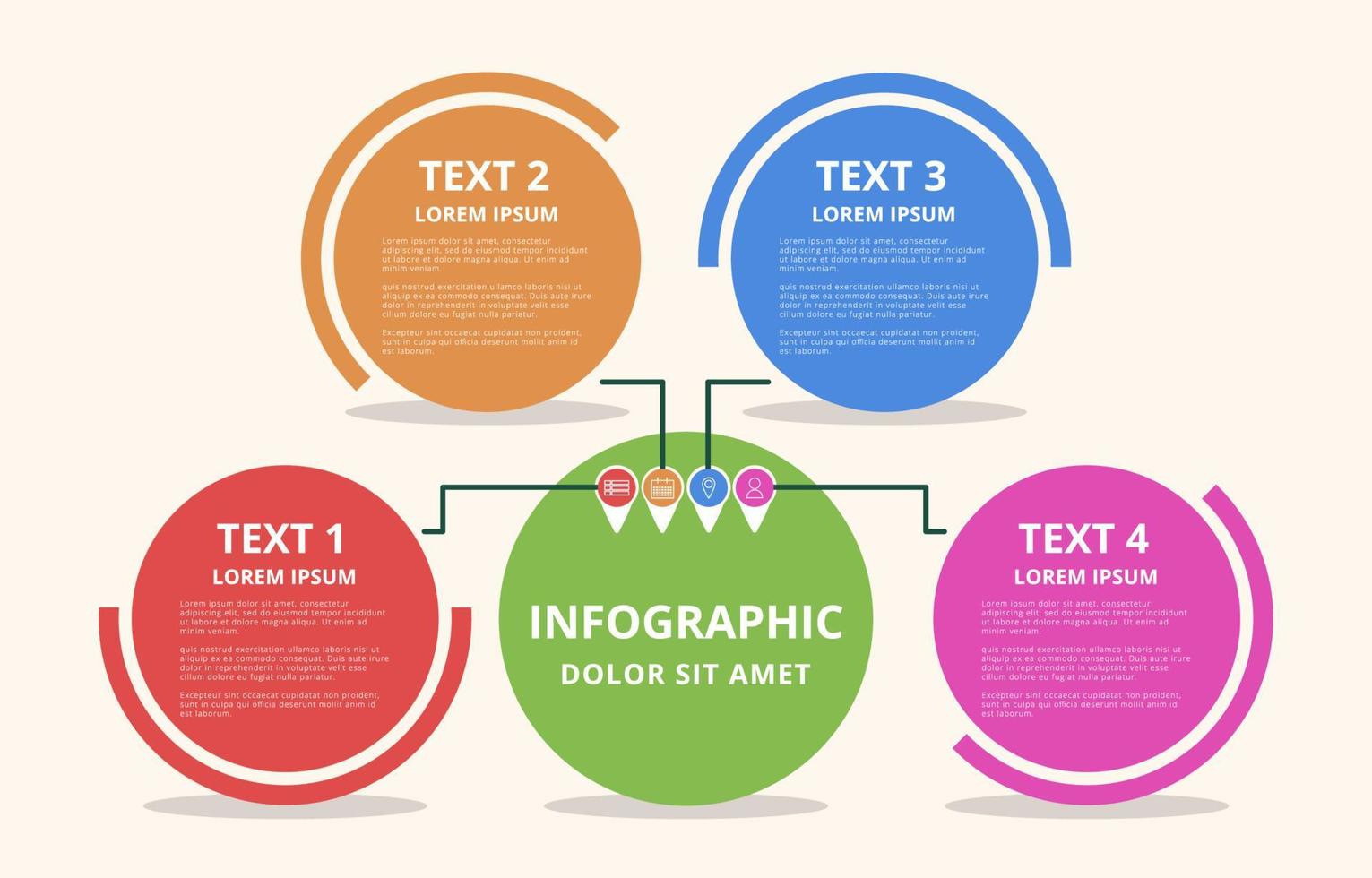 modèle d'élément infographique de concept de plan d'affaires de diagramme créatif de cercle vecteur