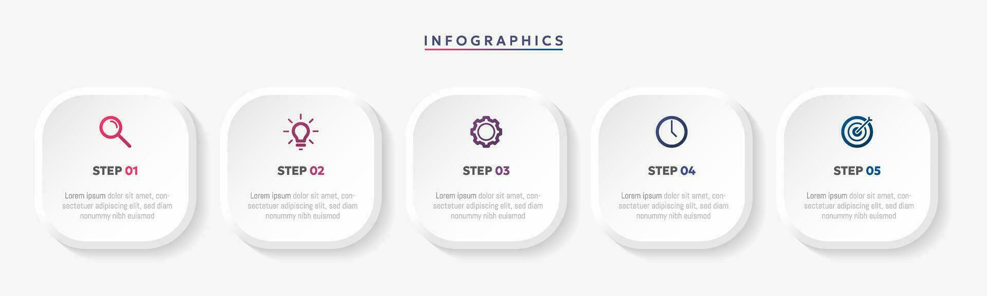 moderne affaires infographie modèle avec 5 les options ou étape Icônes. vecteur