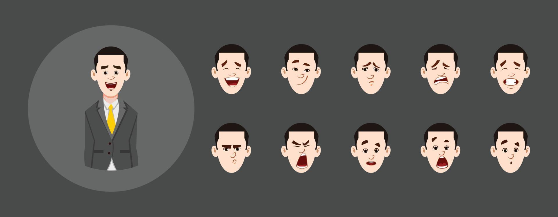 personnes avec différentes expressions faciales définies vecteur