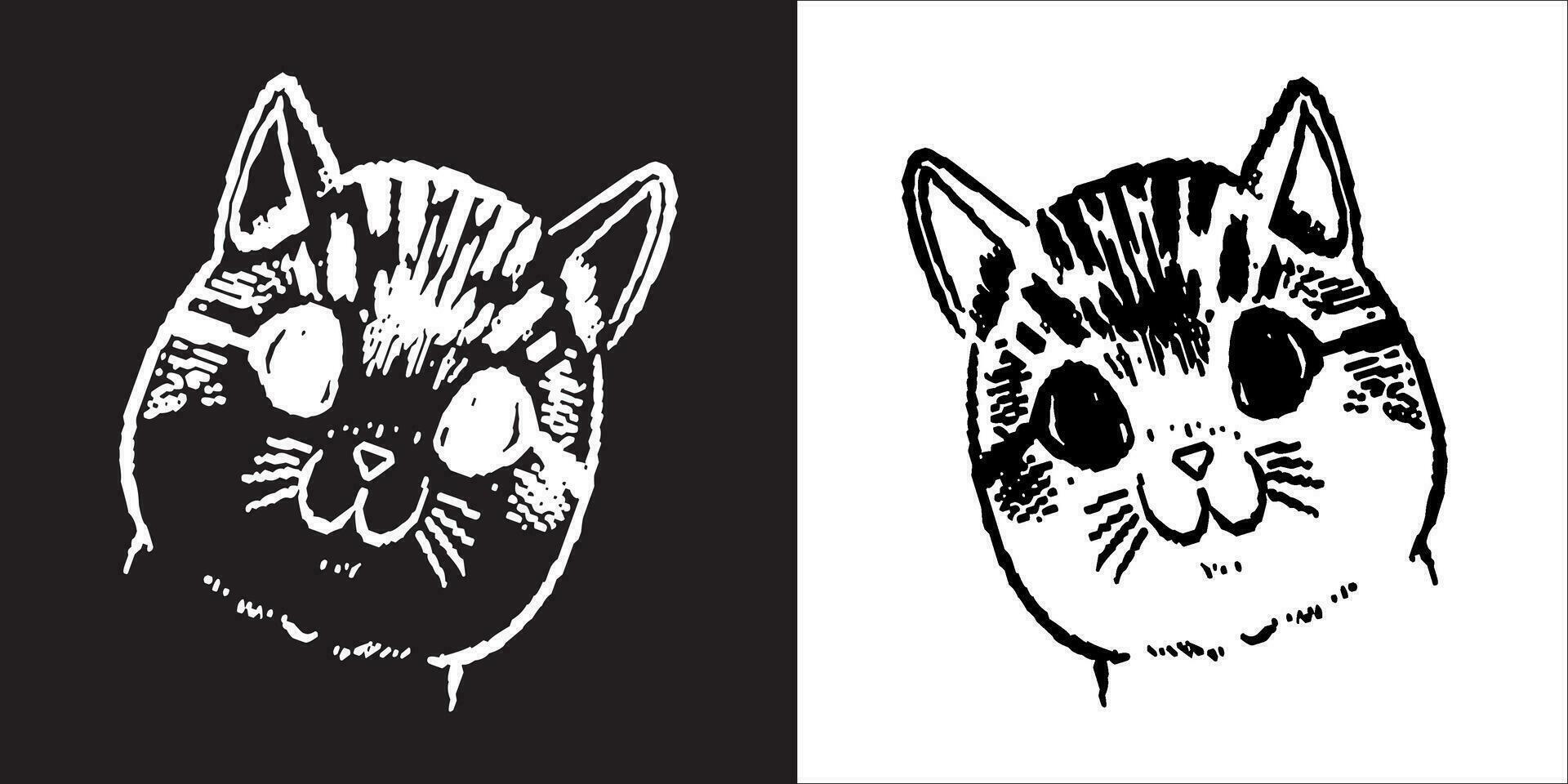 illustration vecteur graphique de chat visage icône