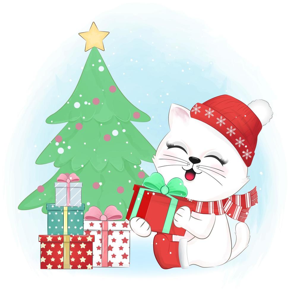 pandas avec boîte-cadeau de Noël 1735521 Art vectoriel chez Vecteezy