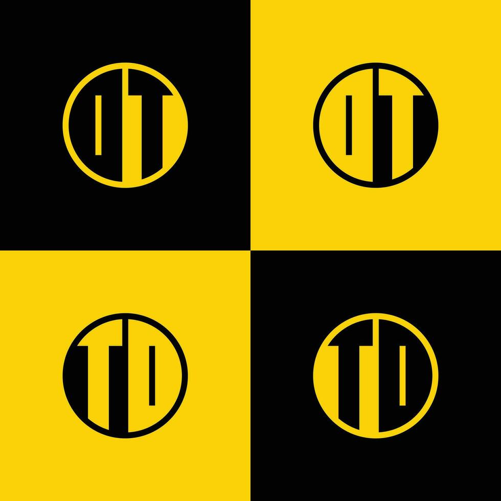 Facile dt et td lettre cercle logo ensemble, adapté pour affaires avec dt ou td initiales vecteur