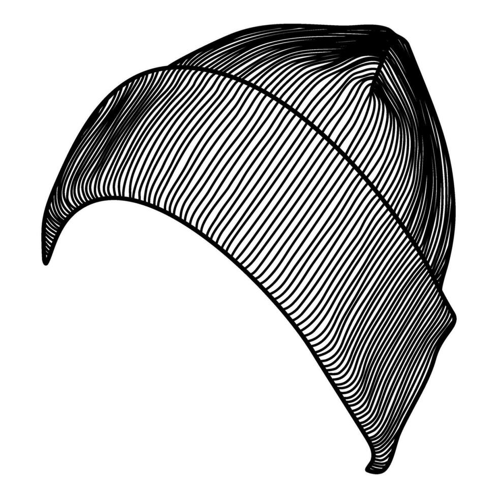 bonnet chapeau ligne art vecteur illustration parfait pour hiver tomber conception thèmes