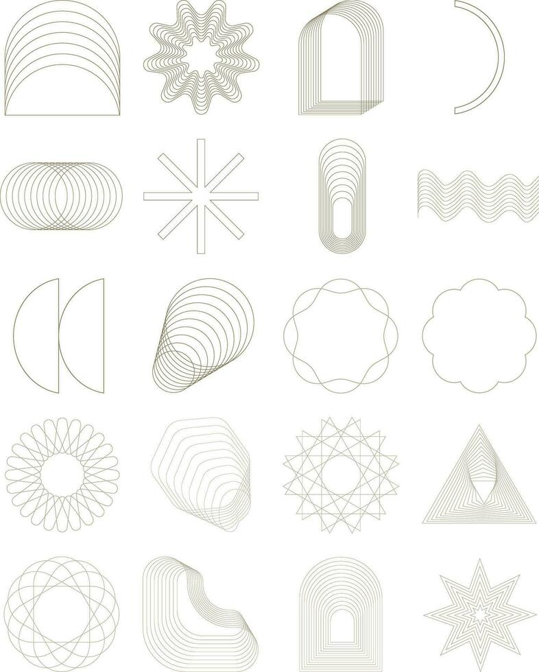 beige monoline géométrique illustration ensemble vecteur