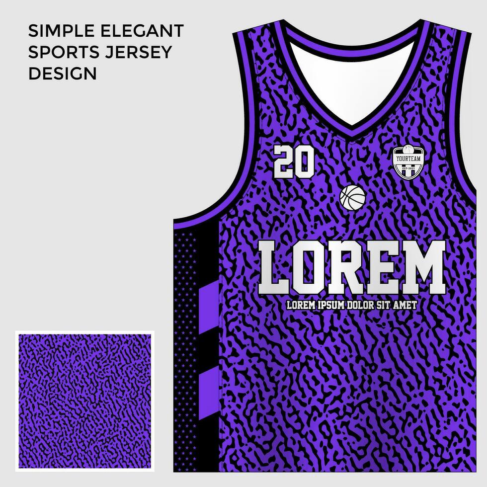 violet noir sublimation basketball Jersey modèle vecteur
