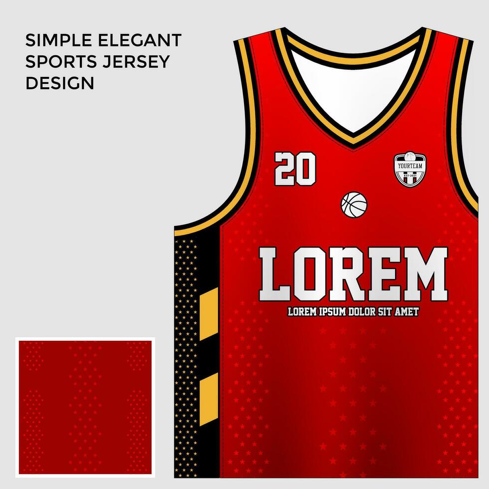 Facile élégant abstrait rouge basketball Jersey sublimation modèle vecteur