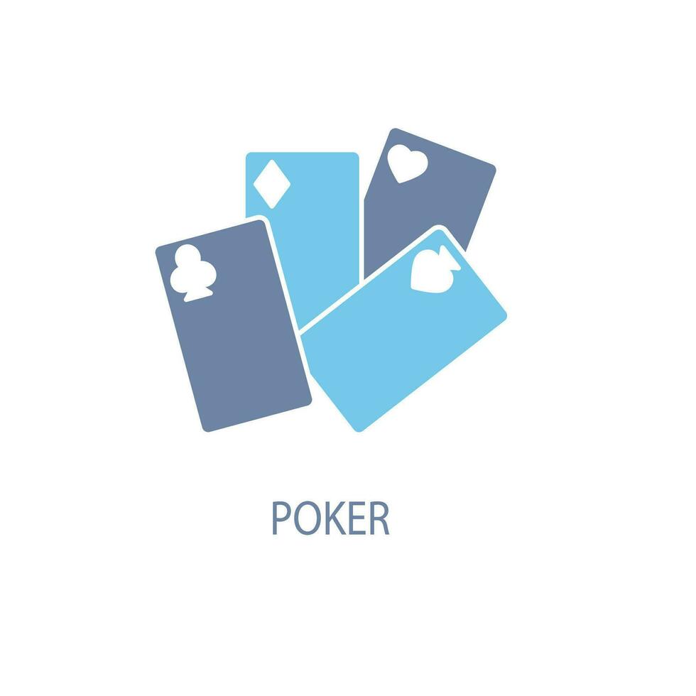 poker concept ligne icône. Facile élément illustration. poker concept contour symbole conception. vecteur