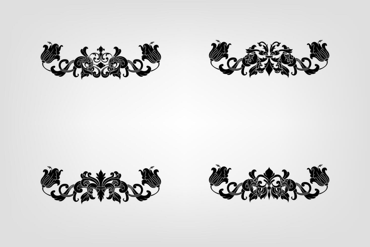 classique baroque filigrane décoration ornement ancien floral frontière style antique art rétro vecteur