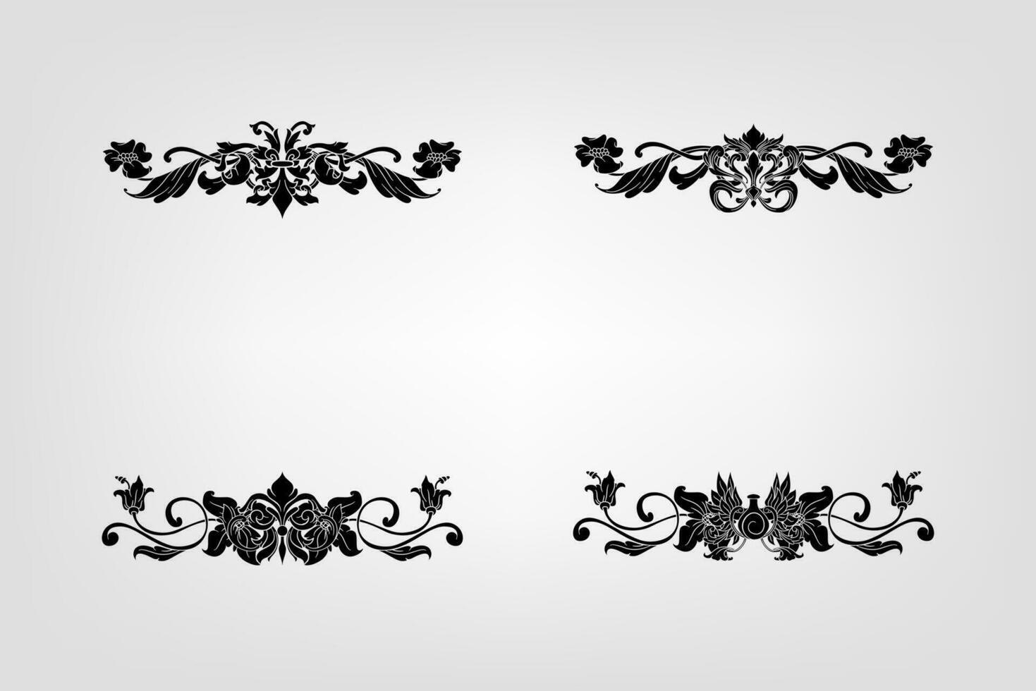 classique baroque filigrane décoration ornement ancien floral frontière style antique art rétro vecteur