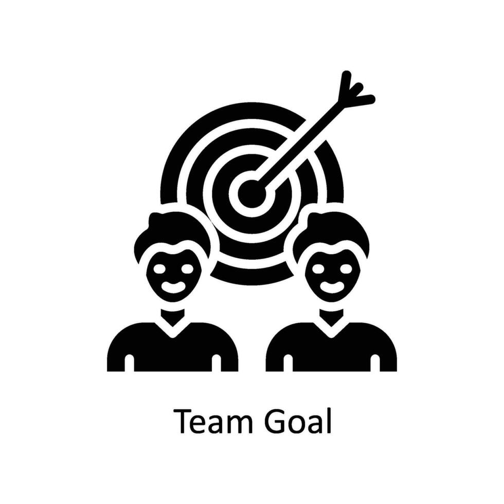 équipe objectif vecteur solide icône conception illustration. affaires et la gestion symbole sur blanc Contexte eps dix fichier