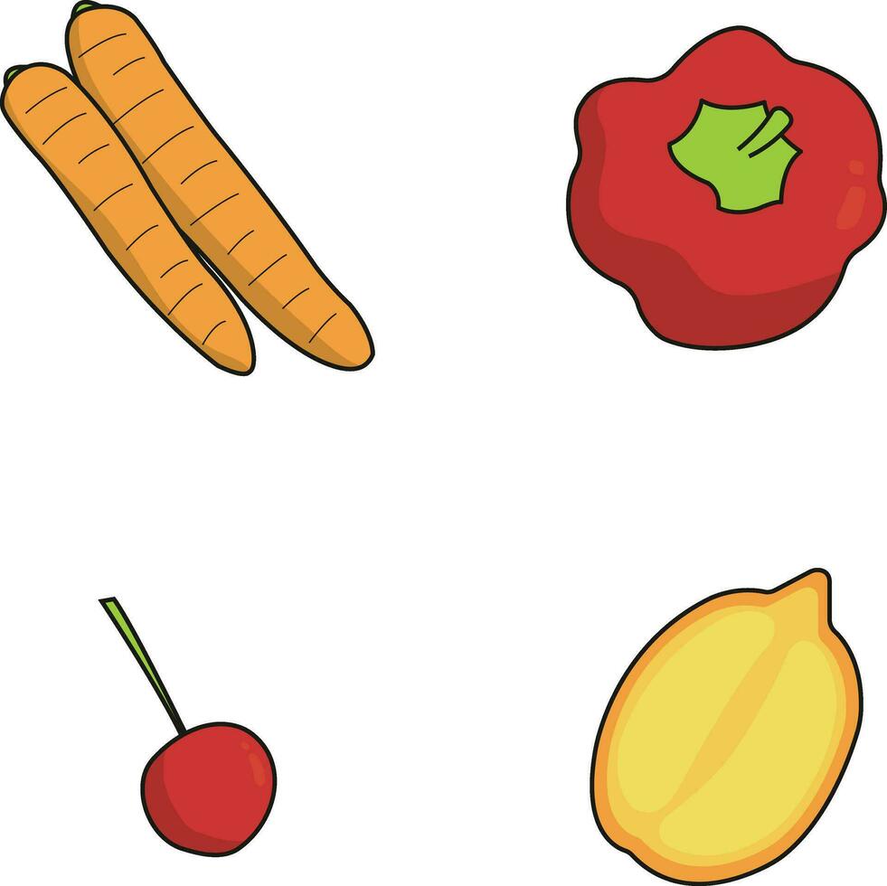 des fruits et des légumes dans différent les types. vecteur illustration ensemble.