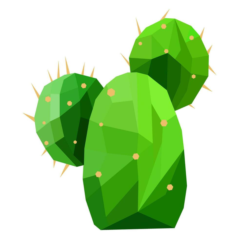 polygonal vert cactus. minimaliste faible poly art style. vecteur