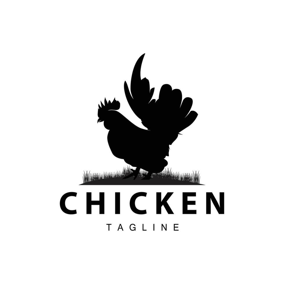 poulet logo ferme animal bétail poulet ferme conception frit poulet restaurant vecteur