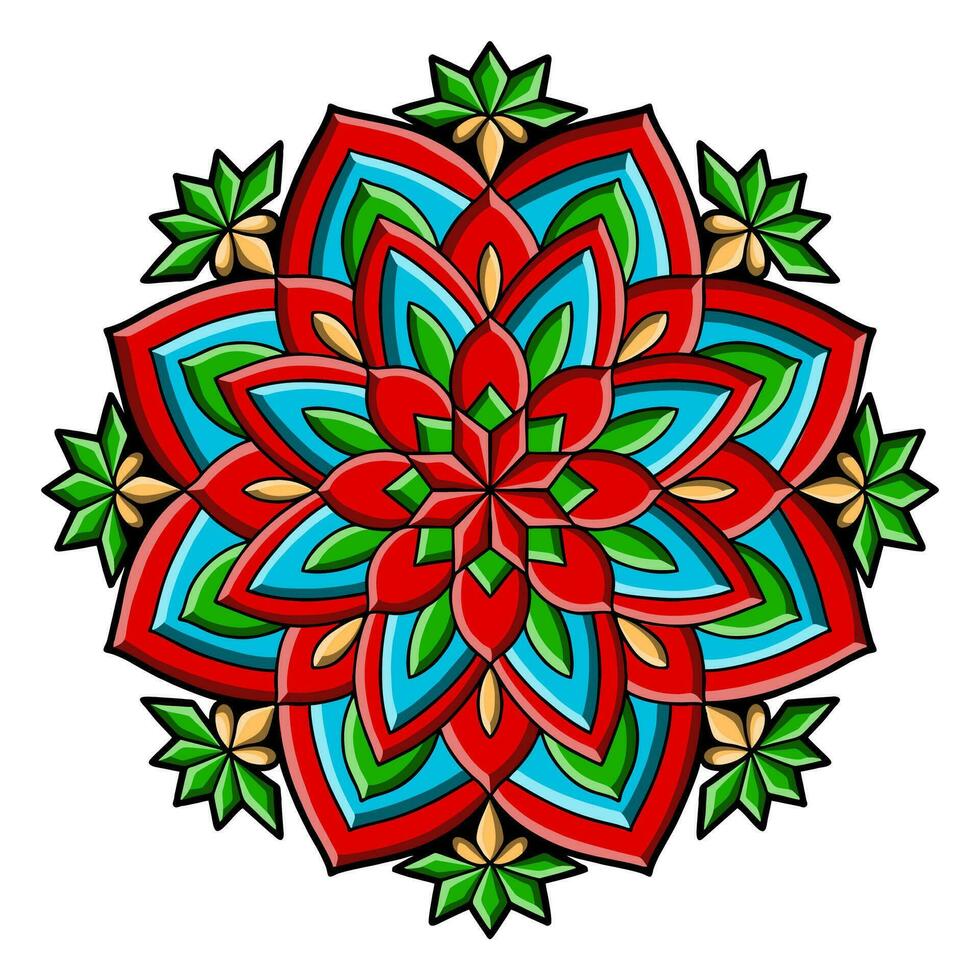 vecteur magnifique coloré mandala conception