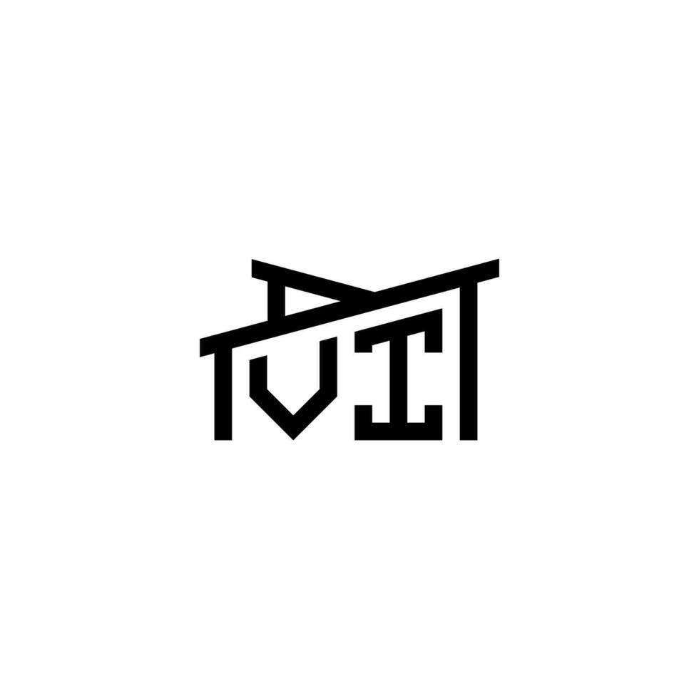 vi initiale lettre dans réel biens logo concept vecteur