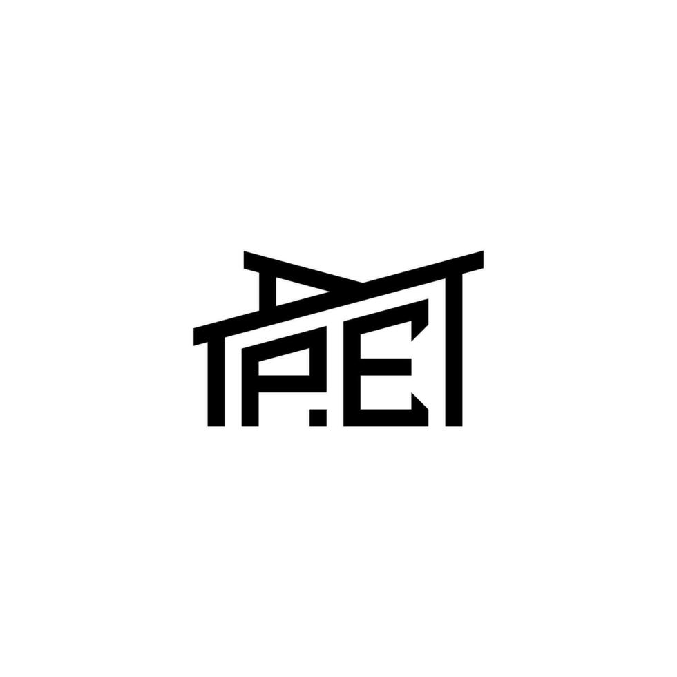pe initiale lettre dans réel biens logo concept vecteur