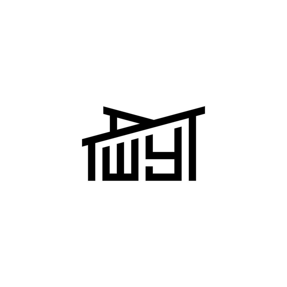 Wyoming initiale lettre dans réel biens logo concept vecteur