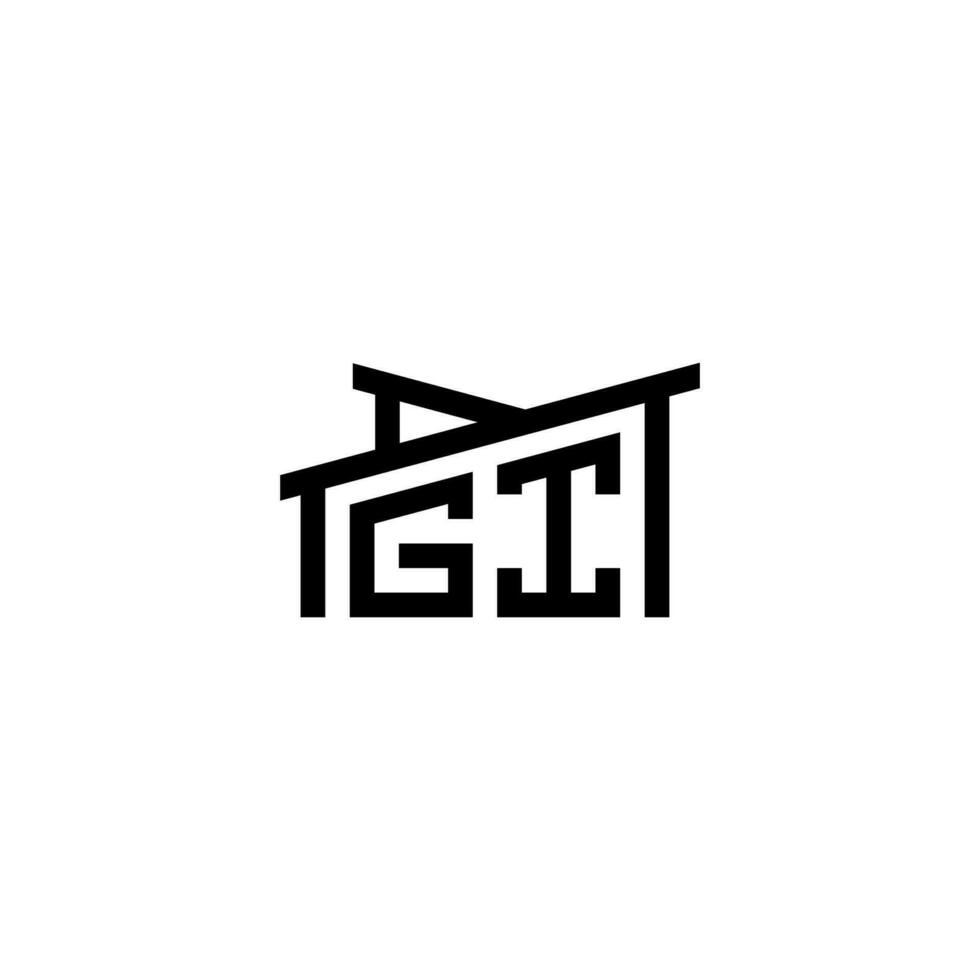 gi initiale lettre dans réel biens logo concept vecteur